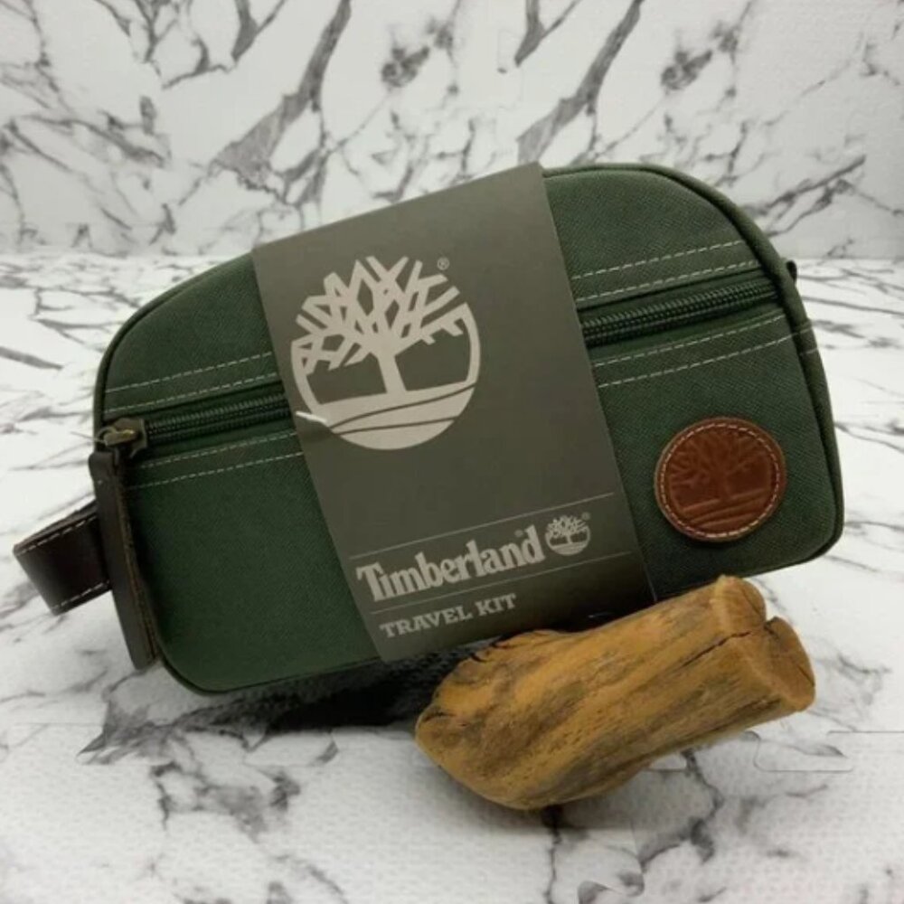 Men's Timberland Olive Green Core Canvas Travel Kit NWT